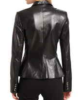 Women Genuine Leather Blazer Coat WB 16